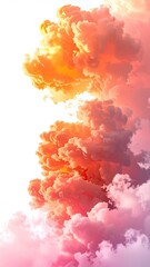 Abstract clouds in vibrant peach and orange hues