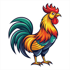 Rooster Vector Illustration. Rooster Line Art. Vintage Rooster Sketch. Traditional Rooster Artwork. Handmade Rooster Drawing. Rooster Clipart Black and White.. Detailed Rooster Illustration. Rooster.