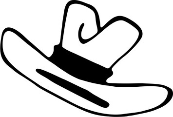 Simple hand drawn sketch of a cowboy hat