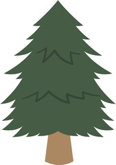cute flat pine tree illustration