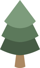 cute flat pine tree illustration