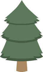 cute flat pine tree illustration
