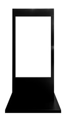 Photo banner display black steel frame. The design is clean and contemporary, featuring a large, rectangle banner area with a thin black border and center transparent space