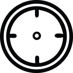 Simple crosshair icon representing targeting precision accuracy focus aim and a shot aiming point for games applications or designs