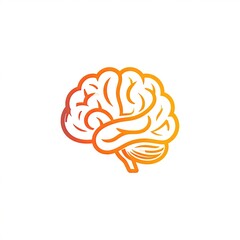 Outlined brain graphic, warm gradient colors