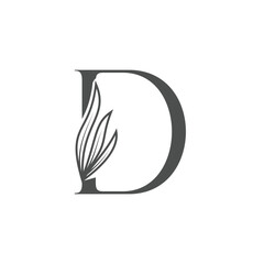 Floral Letter D Monogram Logo Design