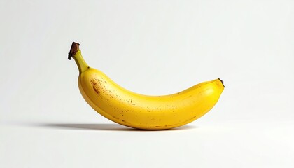 Single ripe banana against white background (1)