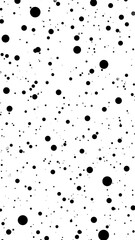 Abstract black circles scattered on white background (1)