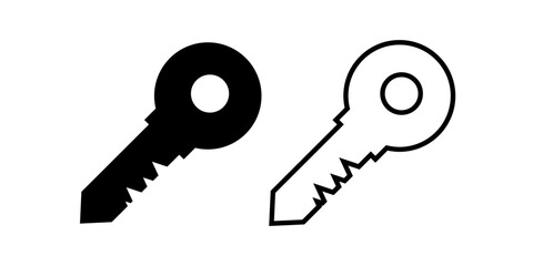 Key simple icon. Lock door pictogram, house or keyword vector symbol, password or success