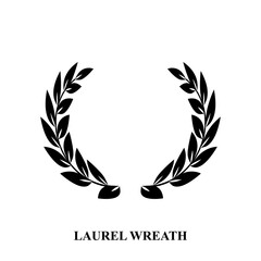 Obraz premium Laurel wreath icon, award symbol with leaf and branch in a circle