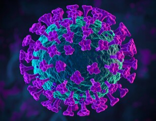 Close-up of a virus particle