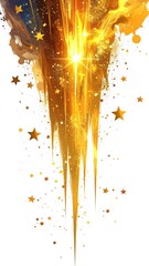 Gold explosion, starburst, cascading light effect