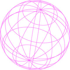 Futuristic Tech Neon Pink Wireframe Sphere