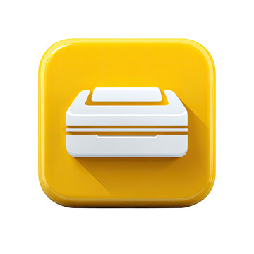 A yellow square button icon depicts a simplified white image of a home video game console