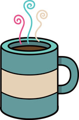 Stylized Coffee Mug with Steam
