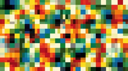 Vibrant mosaic of colorful squares creates a dynamic, modern abstract pattern perfect for creative projects and design backgrounds
