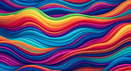 Vibrant Rainbow Waves Abstract Background