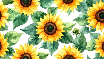 Obraz premium sunflowers on a yellow background, sunflowers on a green background