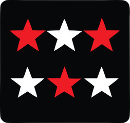 Fototapeta premium Modern abstract stars pattern graphic design red and white celestial elements symbolizing achievement and excellence
