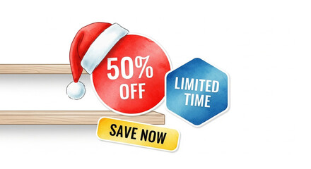 Discount stickers on shelves for Black Friday promotional sale  