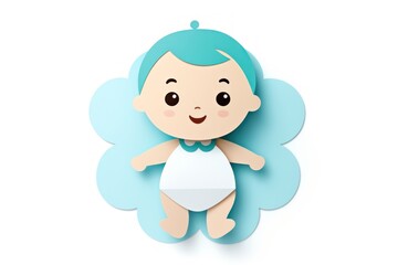 Baby cute toy white background.