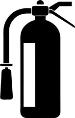 No Fire Icon Silhouette black , white background