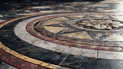 Ornate stone floor design
