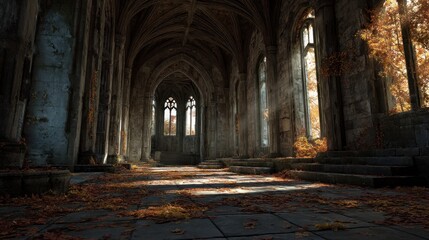 Abandoned cathedral interior