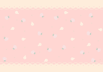 Roses pattern with lace frame background