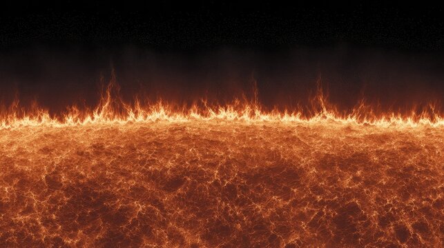 Fiery solar prominences with intricate textures erupting from the sun's surface