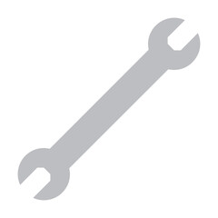 Gray wrench spanner flat icon vector