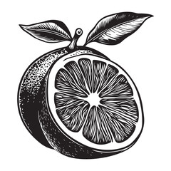 Freshly Sliced Orange with Leaves