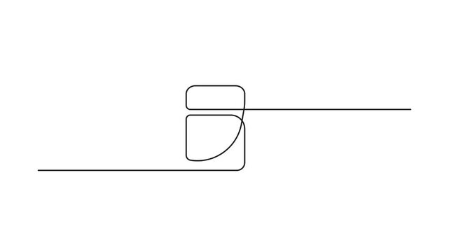 Continuous line perfume bottle animation. Hand drawn eau de toilette fragrance spray, perfum single line art icon, fragrance perfume bottle minimal video