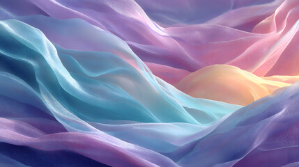 Fototapeta premium Flowing Abstract Waves in Soft Colors Creating a Tranquil Artistic Background Design
