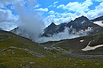 Austrian Alps - view from the way down from the Stubai Glacier to the Dresdner Hütte
