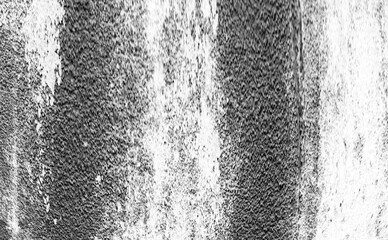 Abstract black and white grunge distressed wall texture isolate on transparent background