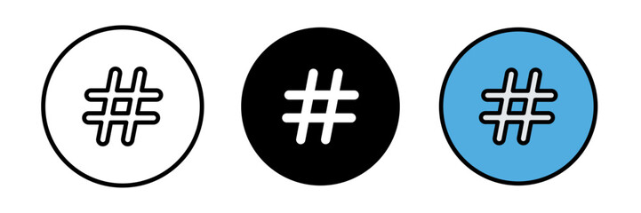 Hashtag icon vector logo design for app, website. Social Media icon, symbol. Hashtag icon, vector icons illustrations for graphic design.