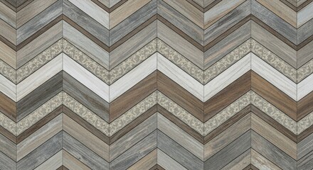 Illustration of chevron pattern with wood texture in neutral tones creates a rustic and visually appealing background for various design applications