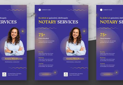 Blue Yellow Notary Flyer