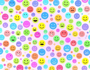 Colorful emoji pattern background