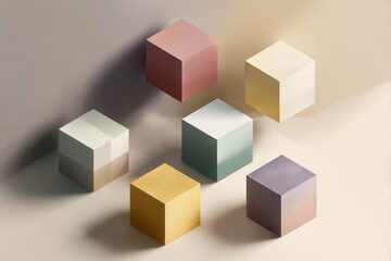 Fototapeta premium Abstract Arrangement of Colorful Cubes