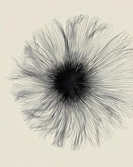 black and white abstract flower