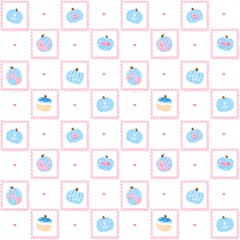 Halloween Summer Coastal Pumpkin Seamless Pattern