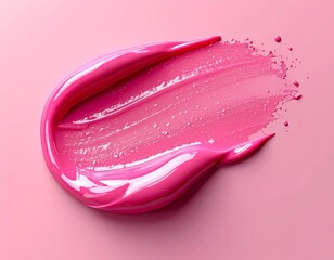 Lip gloss texture 3d rendering minimalist background. Smudged cosmetic product smear.