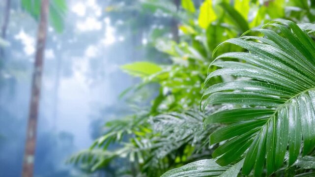 Tropical Verdure: Capturing a slice of a rainforest, dense greenery and soft sunlight creates a sense of serene, a moment in time of verdant serenity.