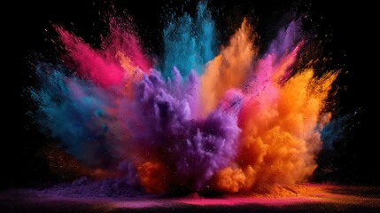 Colorful powder explosion