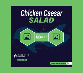 Food menu and restaurant social media post design template