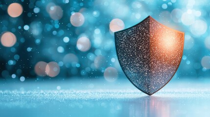 globe Cybersecurity and Protection Rotating globe with digital shield and network connections, data protection concept.