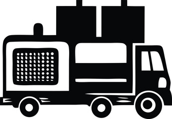 Delivering goods a stylized image of a truck carrying boxes ready for transport and logistics