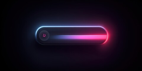 Abstract Glowing Bar: A sleek, minimalistic graphic features a luminescent bar with vibrant, gradient neon hues, exuding a futuristic aesthetic.